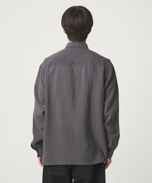 green label relaxing（グリーンレーベルリラクシング）の「フィブリル ストライプ柄 長袖 ボックス シャツ（シャツ/ブラウス・メンズ・ライトグレー/グレー系/モカ・XL/L/M/S）」の17枚目の写真