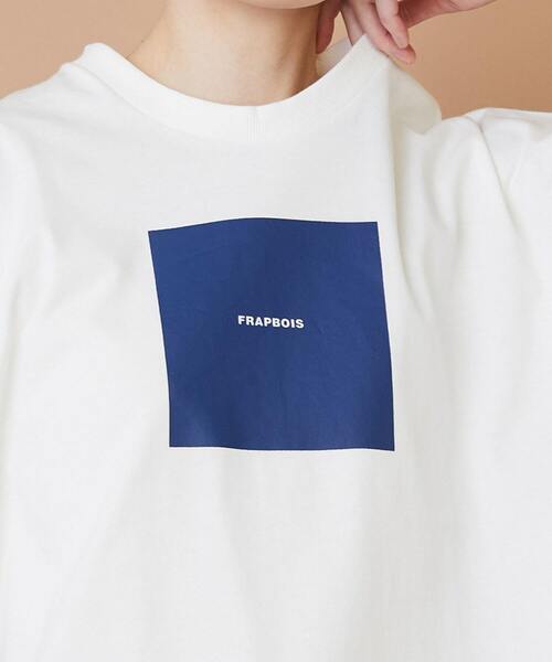 FRAPBOIS（フラボア）の「アミューズT2（Tシャツ/カットソー・レディース・ホワイト/ブラウン・1）」の6枚目の写真