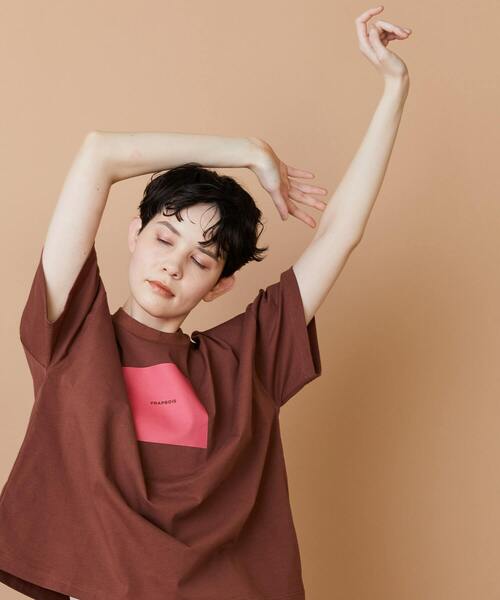 FRAPBOIS（フラボア）の「アミューズT2（Tシャツ/カットソー・レディース・ホワイト/ブラウン・1）」の18枚目の写真