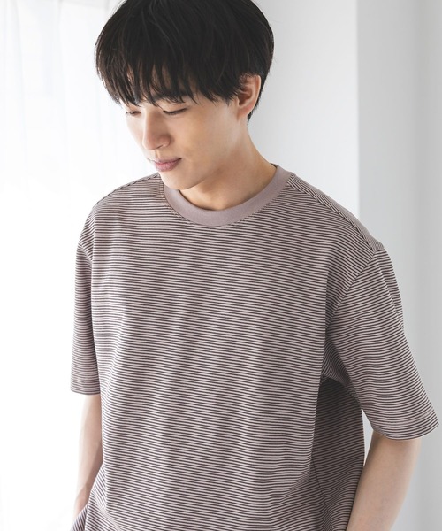 GLOBAL WORK（グローバルワーク）の「マイニチタキノウクルーTシャツ/636395（Tシャツ/カットソー・メンズ・ブラック/グレイッシュベージュ/オフホワイト/杢グレー/サックスブルー系2/ネイビー/ベージュ系2・SMALL/MEDIUM/LARGE/X-LARGE）」の5枚目の写真