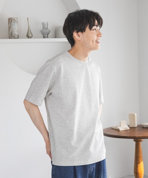 GLOBAL WORK（グローバルワーク）の「マイニチタキノウクルーTシャツ/636395（Tシャツ/カットソー・メンズ・ブラック/グレイッシュベージュ/オフホワイト/杢グレー/サックスブルー系2/ネイビー/ベージュ系2・SMALL/MEDIUM/LARGE/X-LARGE）」の3枚目の写真