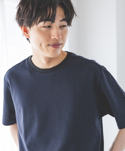 GLOBAL WORK（グローバルワーク）の「マイニチタキノウクルーTシャツ/636395（Tシャツ/カットソー・メンズ・ブラック/グレイッシュベージュ/オフホワイト/杢グレー/サックスブルー系2/ネイビー/ベージュ系2・SMALL/MEDIUM/LARGE/X-LARGE）」の6枚目の写真