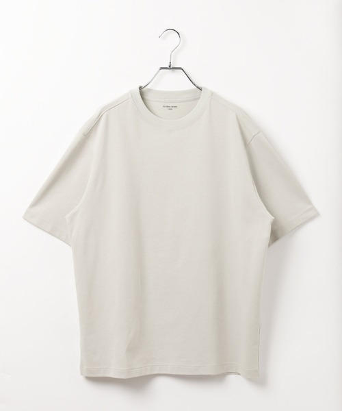 GLOBAL WORK（グローバルワーク）の「マイニチタキノウクルーTシャツ/636395（Tシャツ/カットソー・メンズ・ブラック/グレイッシュベージュ/オフホワイト/杢グレー/サックスブルー系2/ネイビー/ベージュ系2・SMALL/MEDIUM/LARGE/X-LARGE）」の4枚目の写真