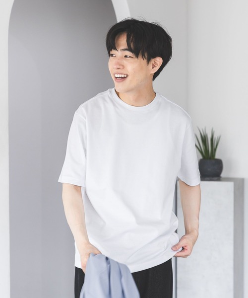 GLOBAL WORK（グローバルワーク）の「マイニチタキノウクルーTシャツ/636395（Tシャツ/カットソー・メンズ・ブラック/グレイッシュベージュ/オフホワイト/杢グレー/サックスブルー系2/ネイビー/ベージュ系2・SMALL/MEDIUM/LARGE/X-LARGE）」の11枚目の写真