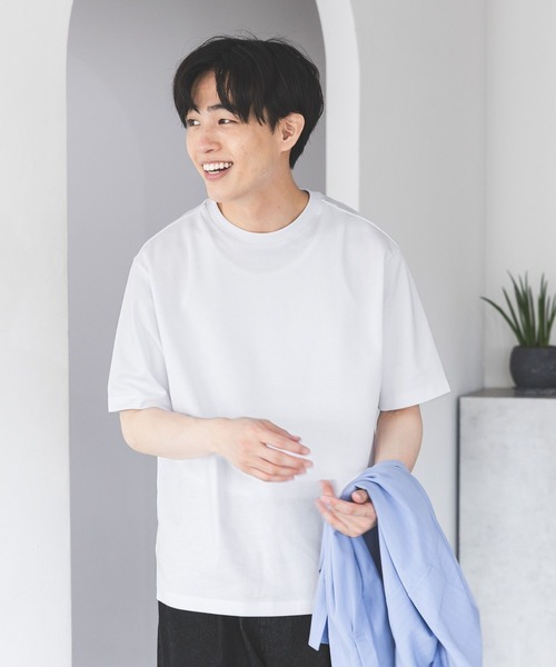 GLOBAL WORK（グローバルワーク）の「マイニチタキノウクルーTシャツ/636395（Tシャツ/カットソー・メンズ・ブラック/グレイッシュベージュ/オフホワイト/杢グレー/サックスブルー系2/ネイビー/ベージュ系2・SMALL/MEDIUM/LARGE/X-LARGE）」の13枚目の写真