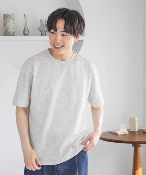 GLOBAL WORK（グローバルワーク）の「マイニチタキノウクルーTシャツ/636395（Tシャツ/カットソー・メンズ・ブラック/グレイッシュベージュ/オフホワイト/杢グレー/サックスブルー系2/ネイビー/ベージュ系2・SMALL/MEDIUM/LARGE/X-LARGE）」の16枚目の写真