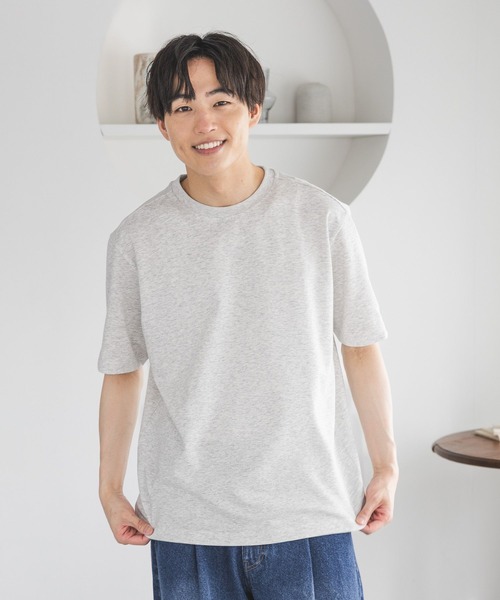 GLOBAL WORK（グローバルワーク）の「マイニチタキノウクルーTシャツ/636395（Tシャツ/カットソー・メンズ・ブラック/グレイッシュベージュ/オフホワイト/杢グレー/サックスブルー系2/ネイビー/ベージュ系2・SMALL/MEDIUM/LARGE/X-LARGE）」の17枚目の写真