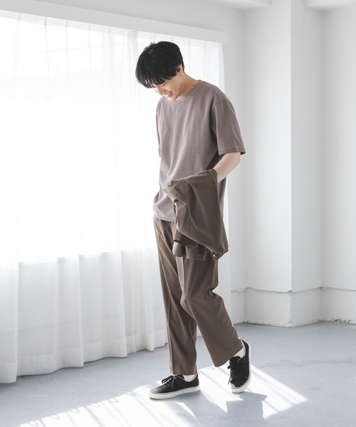 GLOBAL WORK（グローバルワーク）の「マイニチタキノウクルーTシャツ/636395（Tシャツ/カットソー・メンズ・ブラック/グレイッシュベージュ/オフホワイト/杢グレー/サックスブルー系2/ネイビー/ベージュ系2・SMALL/MEDIUM/LARGE/X-LARGE）」の20枚目の写真