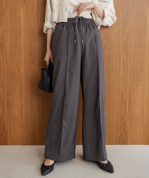 Bab(バブ)の「【S・Mサイズ展開】ダブルウエストパンツ(その他パンツ・レディース・チャコールグレー/ベージュ・MEDIUM/SMALL)」の4枚目の写真