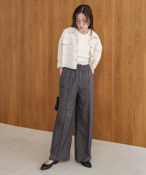 Bab(バブ)の「【S・Mサイズ展開】ダブルウエストパンツ(その他パンツ・レディース・チャコールグレー/ベージュ・MEDIUM/SMALL)」の3枚目の写真