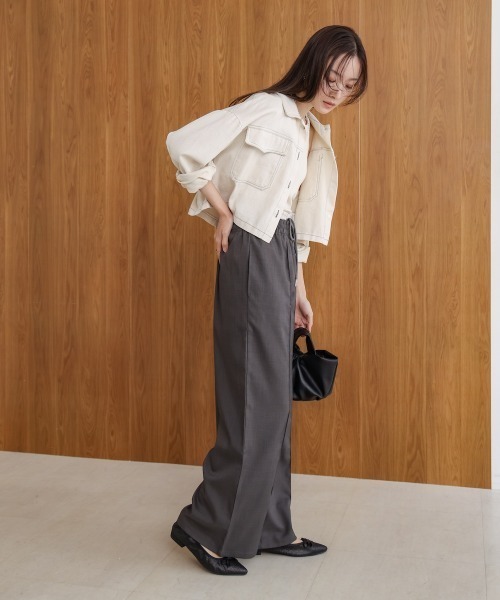 Bab(バブ)の「【S・Mサイズ展開】ダブルウエストパンツ(その他パンツ・レディース・チャコールグレー/ベージュ・MEDIUM/SMALL)」の6枚目の写真