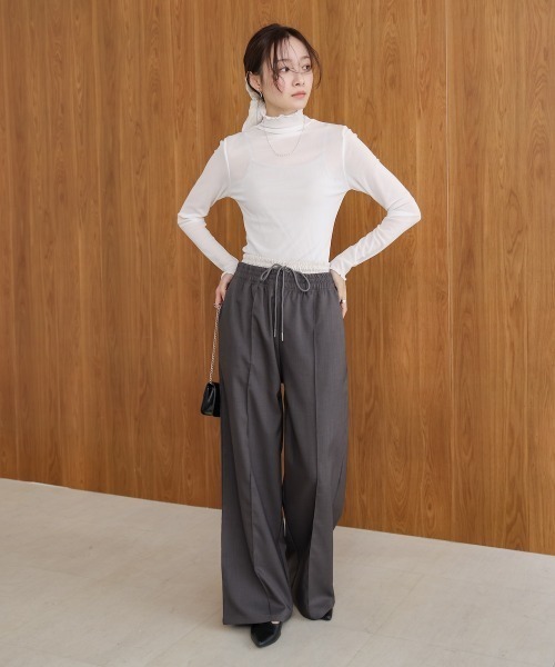 Bab(バブ)の「【S・Mサイズ展開】ダブルウエストパンツ(その他パンツ・レディース・チャコールグレー/ベージュ・MEDIUM/SMALL)」の9枚目の写真