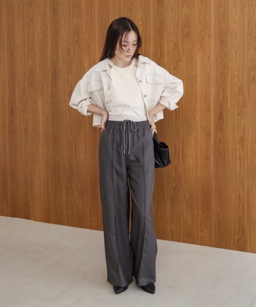 Bab(バブ)の「【S・Mサイズ展開】ダブルウエストパンツ(その他パンツ・レディース・チャコールグレー/ベージュ・MEDIUM/SMALL)」の15枚目の写真
