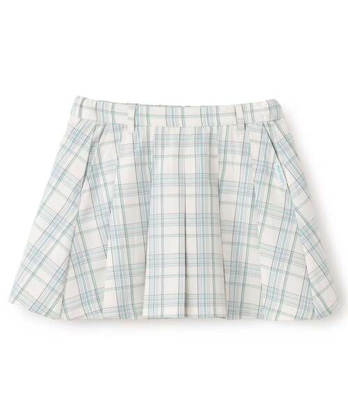 PINK-latte（ピンクラテ）の「チェックフロントプリーツスカート（スカート・キッズ・ライトベージュ/オフホワイト/ネイビー/ライトグレー・130cm/150cm/160cm/120cm/140cm）」の2枚目の写真
