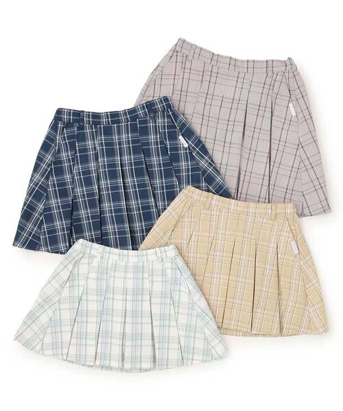 PINK-latte（ピンクラテ）の「チェックフロントプリーツスカート（スカート・キッズ・ライトベージュ/オフホワイト/ネイビー/ライトグレー・130cm/150cm/160cm/120cm/140cm）」の12枚目の写真