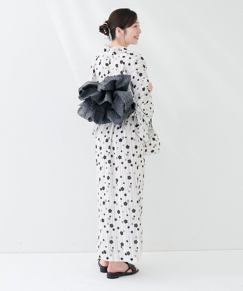 natural couture(ナチュラルクチュール)の「ラメしわ兵児帯(和装小物・レディース・グレー/イエロー/ラベンダー/ブラック/ネイビー/レッド・FREE)」の12枚目の写真