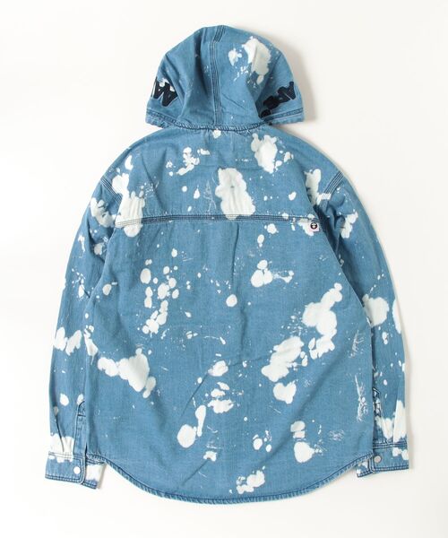 AAPE BY A BATHING APE（エーエイプバイアベイシングエイプ）の「AAPE MAIN LONG SLEEVE HOODIE SHIRT（シャツ/ブラウス・メンズ・ライトブルー・MEDIUM/SMALL/LARGE/X-LARGE）」の4枚目の写真