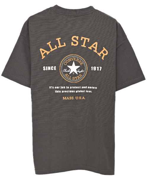 CONVERSE(コンバース)の「『CONVERSE/コンバース』クルーネック フライスバックグラフィック半袖Tシャツ(Tシャツ/カットソー・メンズ・ブラック系/ホワイト・L/M/LL)」の10枚目の写真