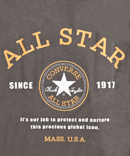CONVERSE(コンバース)の「『CONVERSE/コンバース』クルーネック フライスバックグラフィック半袖Tシャツ(Tシャツ/カットソー・メンズ・ブラック系/ホワイト・L/M/LL)」の15枚目の写真