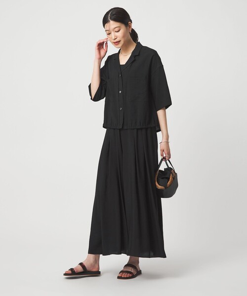 green label relaxing(グリーンレーベルリラクシング)の「【WEB限定】<at ease>ポケット オープンカラー シャツ(シャツ/ブラウス・レディース・ナチュラル/ダークブラウン/ブラック・FREE)」の7枚目の写真