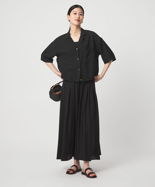 green label relaxing(グリーンレーベルリラクシング)の「【WEB限定】<at ease>ポケット オープンカラー シャツ(シャツ/ブラウス・レディース・ナチュラル/ダークブラウン/ブラック・FREE)」の8枚目の写真