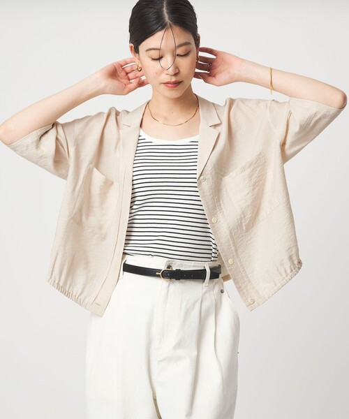 green label relaxing(グリーンレーベルリラクシング)の「【WEB限定】<at ease>ポケット オープンカラー シャツ(シャツ/ブラウス・レディース・ナチュラル/ダークブラウン/ブラック・FREE)」の9枚目の写真