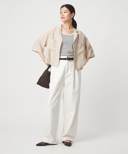green label relaxing(グリーンレーベルリラクシング)の「【WEB限定】<at ease>ポケット オープンカラー シャツ(シャツ/ブラウス・レディース・ナチュラル/ダークブラウン/ブラック・FREE)」の11枚目の写真