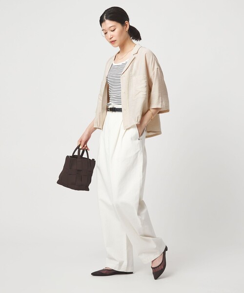 green label relaxing(グリーンレーベルリラクシング)の「【WEB限定】<at ease>ポケット オープンカラー シャツ(シャツ/ブラウス・レディース・ナチュラル/ダークブラウン/ブラック・FREE)」の12枚目の写真