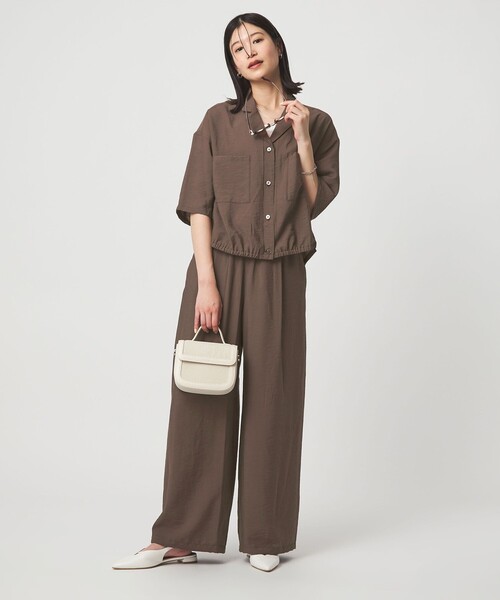 green label relaxing(グリーンレーベルリラクシング)の「【WEB限定】<at ease>ポケット オープンカラー シャツ(シャツ/ブラウス・レディース・ナチュラル/ダークブラウン/ブラック・FREE)」の16枚目の写真
