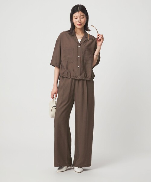 green label relaxing(グリーンレーベルリラクシング)の「【WEB限定】<at ease>ポケット オープンカラー シャツ(シャツ/ブラウス・レディース・ナチュラル/ダークブラウン/ブラック・FREE)」の17枚目の写真