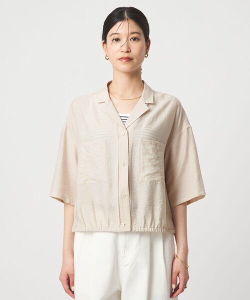green label relaxing(グリーンレーベルリラクシング)の「【WEB限定】<at ease>ポケット オープンカラー シャツ(シャツ/ブラウス・レディース・ナチュラル/ダークブラウン/ブラック・FREE)」の18枚目の写真