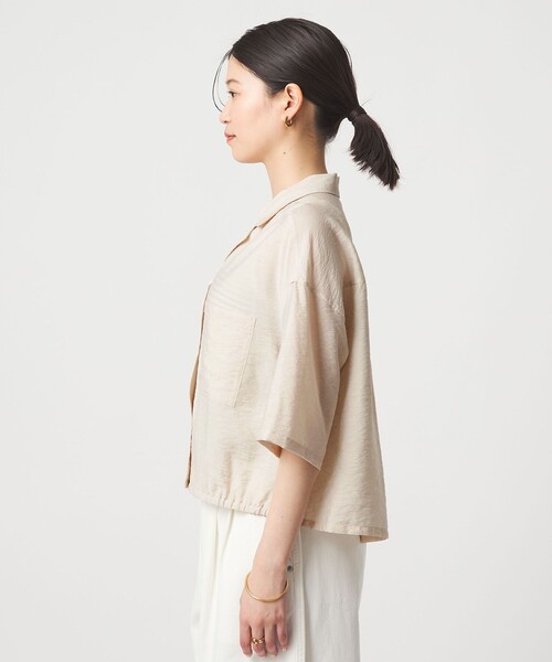green label relaxing(グリーンレーベルリラクシング)の「【WEB限定】<at ease>ポケット オープンカラー シャツ(シャツ/ブラウス・レディース・ナチュラル/ダークブラウン/ブラック・FREE)」の19枚目の写真