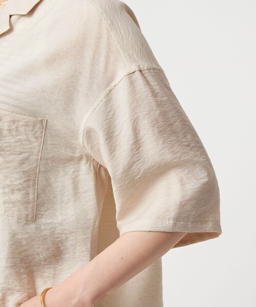 green label relaxing(グリーンレーベルリラクシング)の「【WEB限定】<at ease>ポケット オープンカラー シャツ(シャツ/ブラウス・レディース・ナチュラル/ダークブラウン/ブラック・FREE)」の22枚目の写真