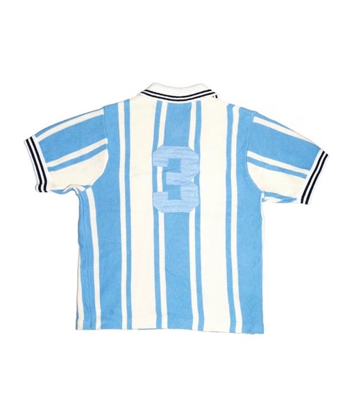 RICE NINE TEN(ライスナインテン)の「KNITTED SOCCER SHIRT(Tシャツ/カットソー・メンズ・チャコールグレー/ブルー・1/2)」の4枚目の写真