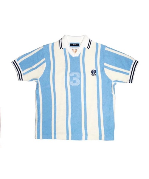 RICE NINE TEN(ライスナインテン)の「KNITTED SOCCER SHIRT(Tシャツ/カットソー・メンズ・チャコールグレー/ブルー・1/2)」の6枚目の写真