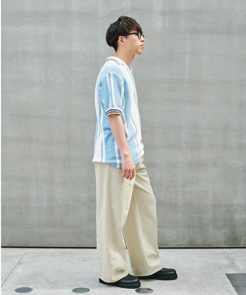 RICE NINE TEN(ライスナインテン)の「KNITTED SOCCER SHIRT(Tシャツ/カットソー・メンズ・チャコールグレー/ブルー・1/2)」の7枚目の写真