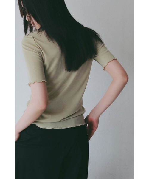 ANF.MUU(アンフムー)の「メローデザインヘンリーネックシアートップス(Tシャツ/カットソー・レディース・グレー/アイボリー/ブラック/ライトグリーン/ピンク・FREE)」の20枚目の写真