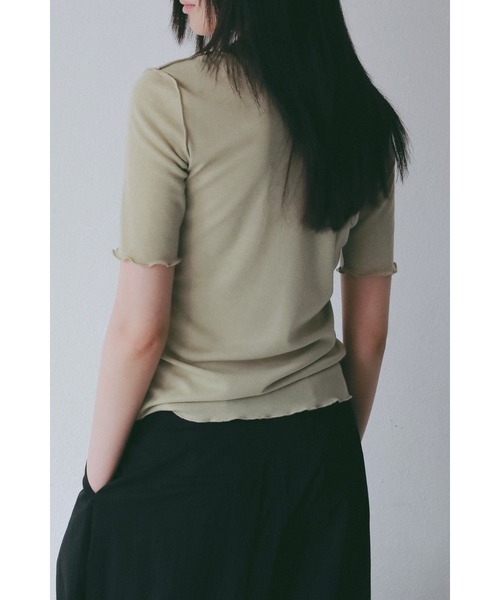 ANF.MUU(アンフムー)の「メローデザインヘンリーネックシアートップス(Tシャツ/カットソー・レディース・グレー/アイボリー/ブラック/ライトグリーン/ピンク・FREE)」の22枚目の写真