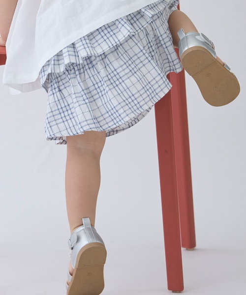 petit main(プティマイン)の「ティアードスカパン(スカート・キッズ・ピンク/ライトベージュ/ネイビー/ブルー・80cm/120cm/110cm/100cm/90cm/130cm)」の5枚目の写真