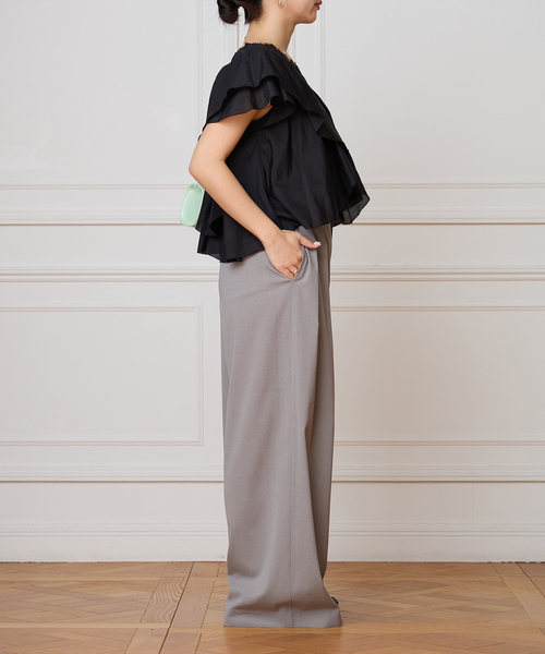 IENA LA BOUCLE（イエナラブークル）の「IENA LA BOUCLE レース Vネックブラウス（シャツ/ブラウス・レディース・ホワイト/ブラック・FREE）」の13枚目の写真