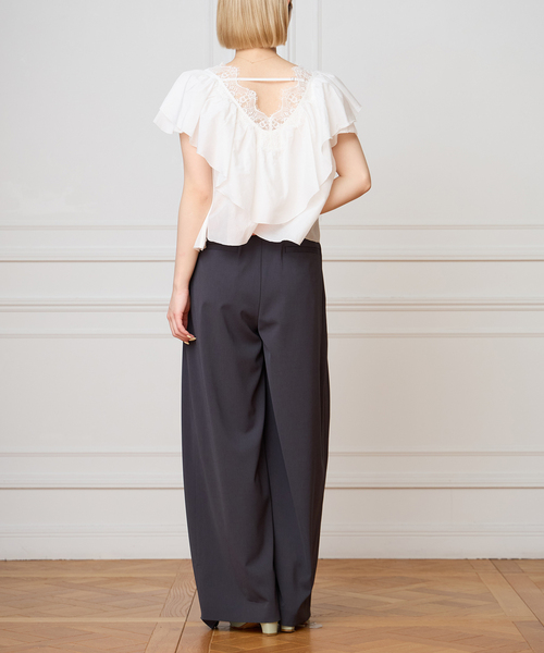 IENA LA BOUCLE（イエナラブークル）の「IENA LA BOUCLE レース Vネックブラウス（シャツ/ブラウス・レディース・ホワイト/ブラック・FREE）」の21枚目の写真