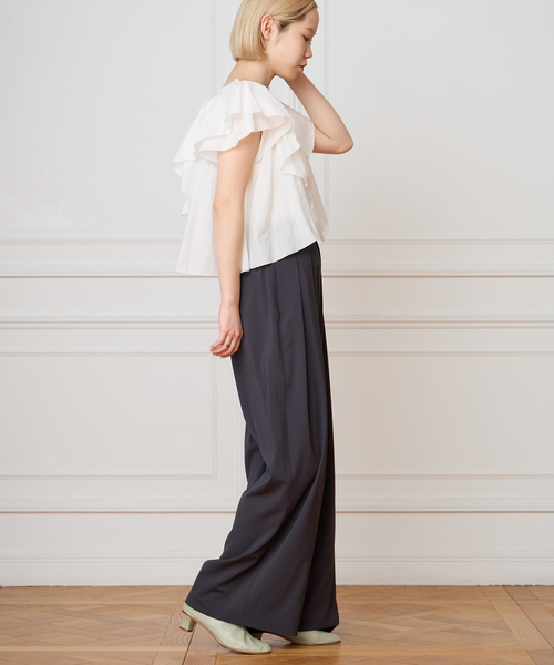 IENA LA BOUCLE（イエナラブークル）の「IENA LA BOUCLE レース Vネックブラウス（シャツ/ブラウス・レディース・ホワイト/ブラック・FREE）」の22枚目の写真