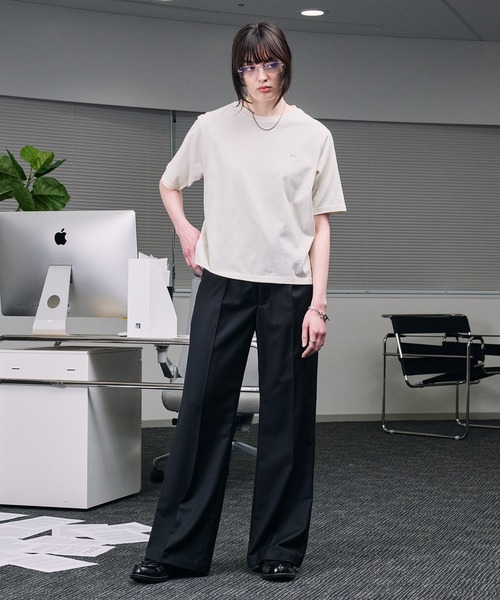 SELLE GLANT(セレグランテ)の「SEMI-WIDE STRAIGHT SLACKS PANTS / セミワイドストレートスラックスパンツ(スラックス・メンズ・ブラック/ダークグレー・SMALL/LARGE/MEDIUM)」の8枚目の写真