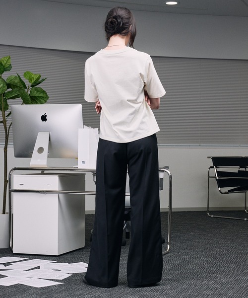 SELLE GLANT(セレグランテ)の「SEMI-WIDE STRAIGHT SLACKS PANTS / セミワイドストレートスラックスパンツ(スラックス・メンズ・ブラック/ダークグレー・SMALL/LARGE/MEDIUM)」の12枚目の写真