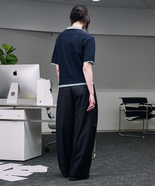 SELLE GLANT(セレグランテ)の「SEMI-WIDE STRAIGHT SLACKS PANTS / セミワイドストレートスラックスパンツ(スラックス・メンズ・ブラック/ダークグレー・SMALL/LARGE/MEDIUM)」の17枚目の写真