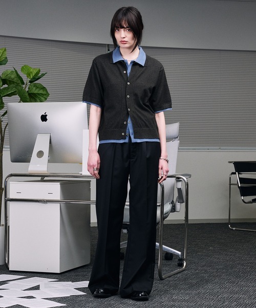 SELLE GLANT(セレグランテ)の「SEMI-WIDE STRAIGHT SLACKS PANTS / セミワイドストレートスラックスパンツ(スラックス・メンズ・ブラック/ダークグレー・SMALL/LARGE/MEDIUM)」の20枚目の写真