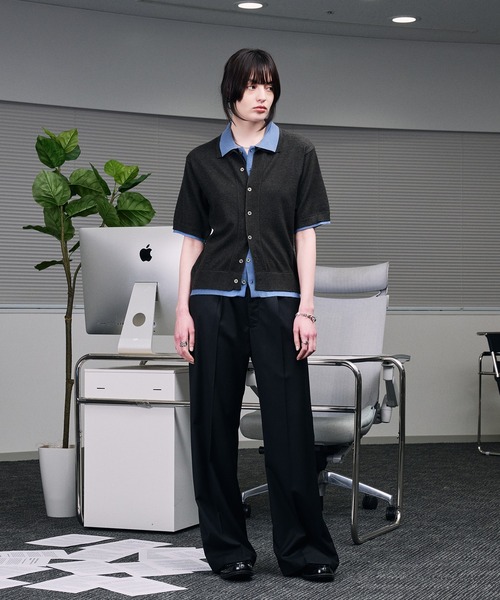 SELLE GLANT(セレグランテ)の「SEMI-WIDE STRAIGHT SLACKS PANTS / セミワイドストレートスラックスパンツ(スラックス・メンズ・ブラック/ダークグレー・SMALL/LARGE/MEDIUM)」の21枚目の写真