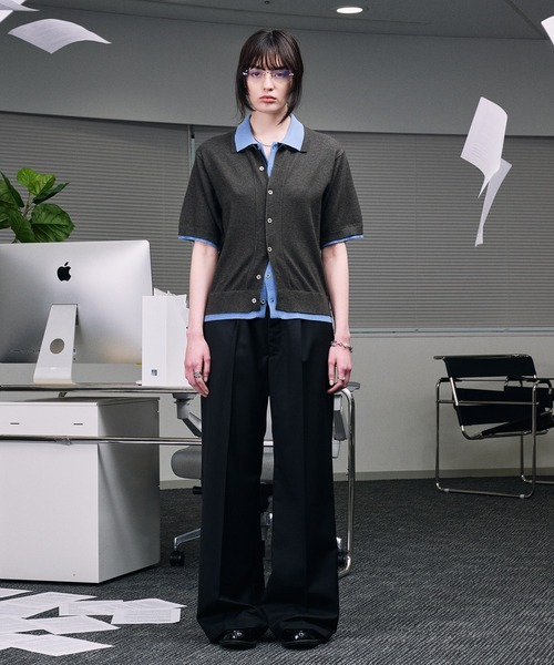 SELLE GLANT(セレグランテ)の「SEMI-WIDE STRAIGHT SLACKS PANTS / セミワイドストレートスラックスパンツ(スラックス・メンズ・ブラック/ダークグレー・SMALL/LARGE/MEDIUM)」の18枚目の写真