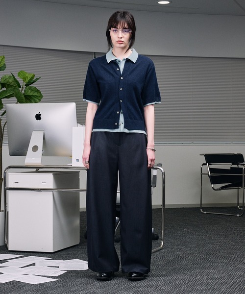 SELLE GLANT(セレグランテ)の「SEMI-WIDE STRAIGHT SLACKS PANTS / セミワイドストレートスラックスパンツ(スラックス・メンズ・ブラック/ダークグレー・SMALL/LARGE/MEDIUM)」の13枚目の写真