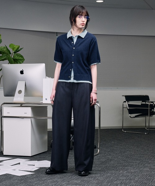 SELLE GLANT(セレグランテ)の「SEMI-WIDE STRAIGHT SLACKS PANTS / セミワイドストレートスラックスパンツ(スラックス・メンズ・ブラック/ダークグレー・SMALL/LARGE/MEDIUM)」の14枚目の写真